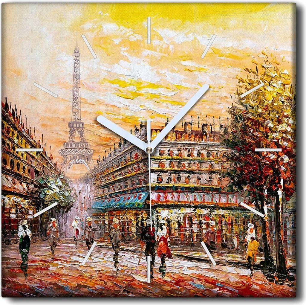 Coloray Uhr auf Leinwand 30x30 cm Wand Uhr Dekoration Produktbild 