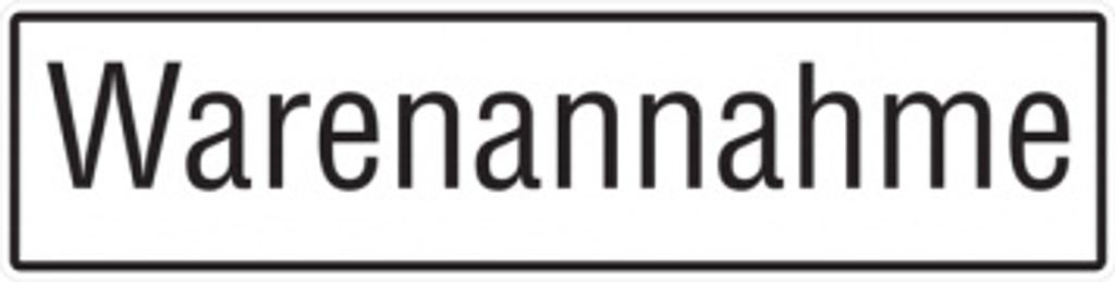 Dreifke Hinweisschild, Warenannahme, Alu geprägt | Alu geprägt | 600x150 mm,...