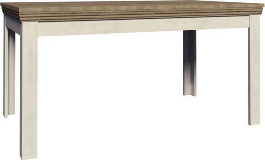 Esstisch ausziehbar Badile 18, Farbe: Kiefer Weiß / Braun - 160 - 203 x 90 cm (B x T)
