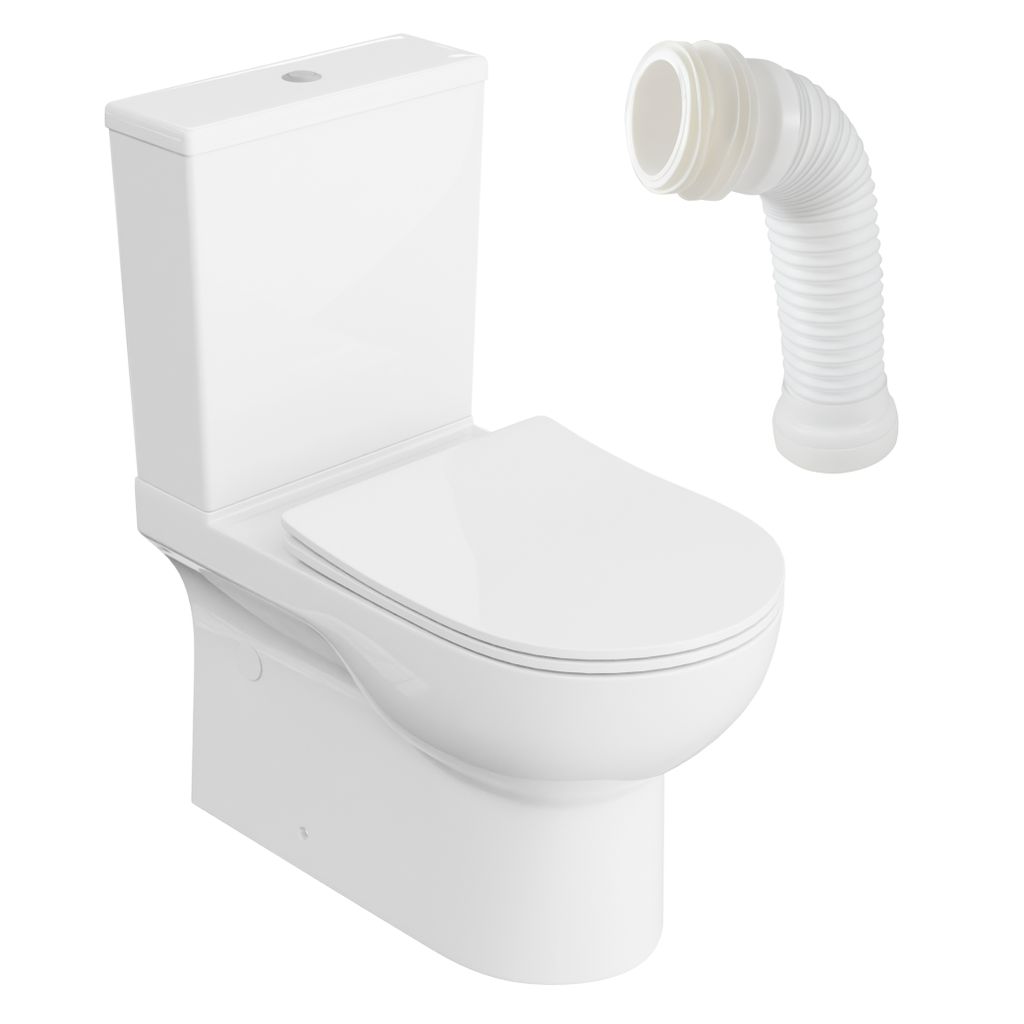 Lavita | WC Kompakt- Poseidon - Weiß - Mit Absenkautomatik Produktbild 