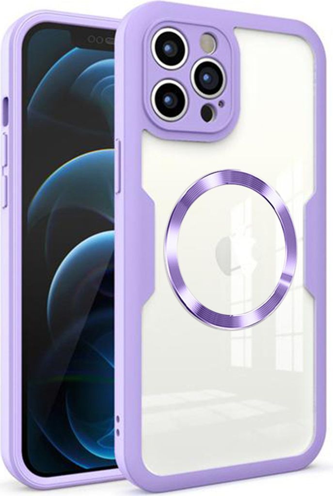 Techsuit ColorVerse 360 Hülle mit Schutzfolie und MagSafe für Apple iPhone 12 Pro Max - Lila