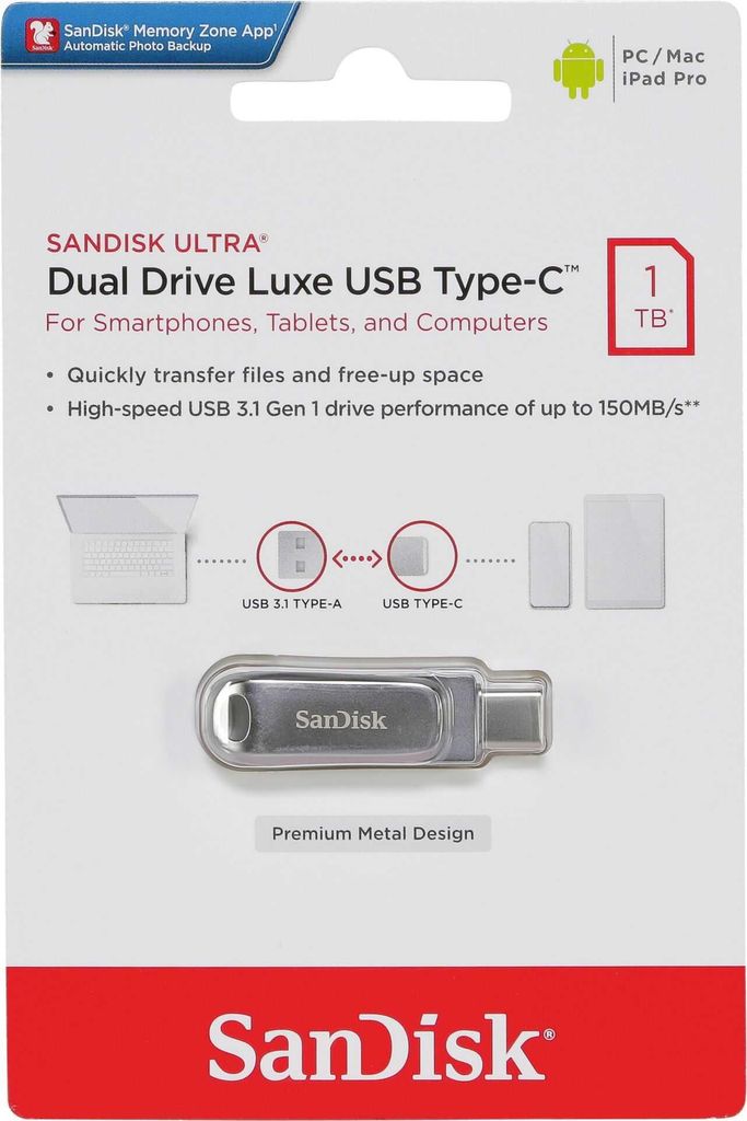 SanDisk Ultra Dual Drive Luxe 1TB USB Type-C Image du produit 