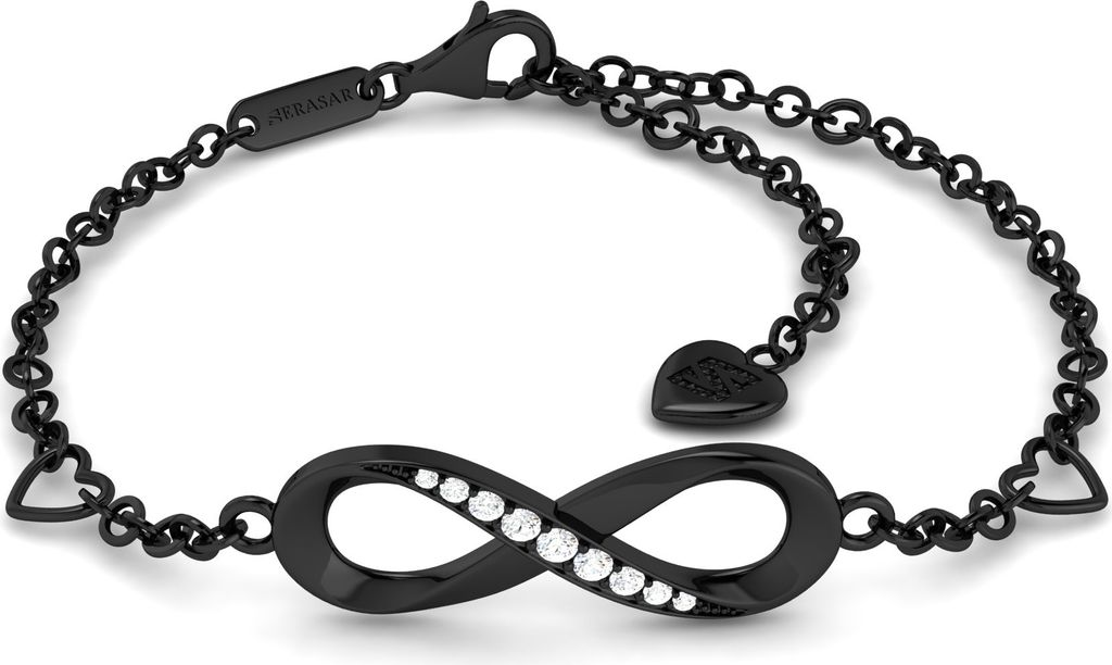SERASAR | Armband aus Sterlingsilber [Infinity] mit Schwarz Produktbild 