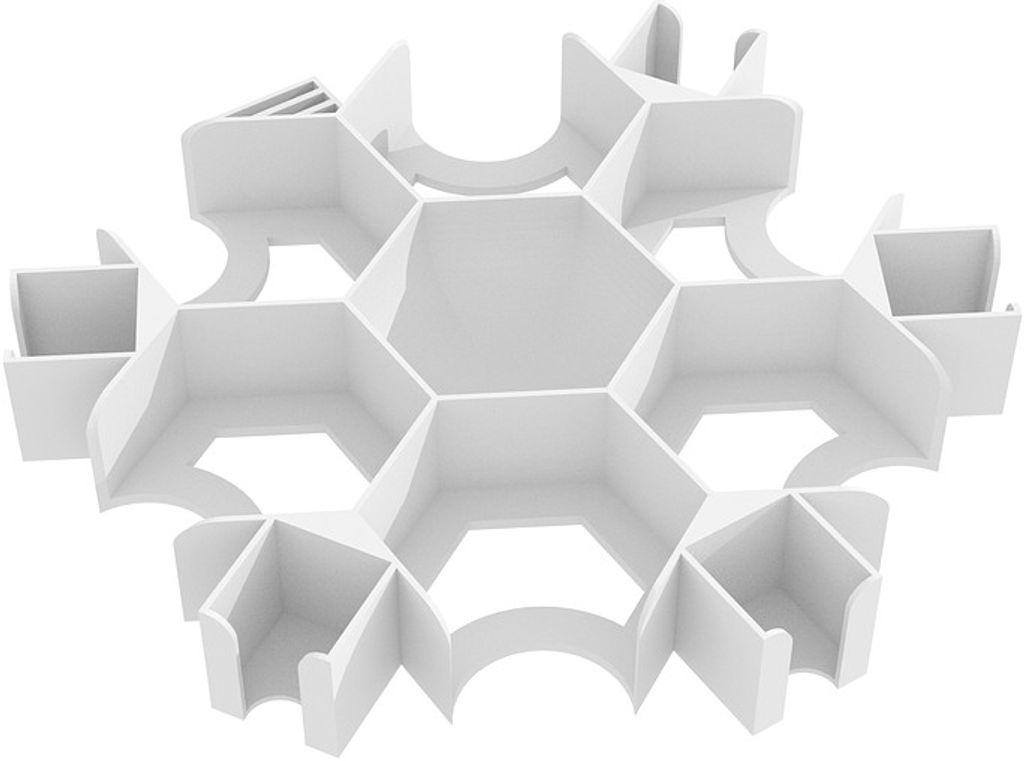 Feldherr Token Tray für Dorfromantik: Das Brettspiel - Auftragsplättchen + Auftragsmarker, Farbe:Weiß