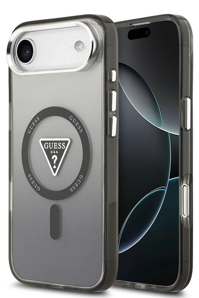 GUESS case passend für IPHONE 17 Air kompatibel mit MagSafe GUHMP17MHGTMLCGK (IML Gradient W/ Triangle Logo) black