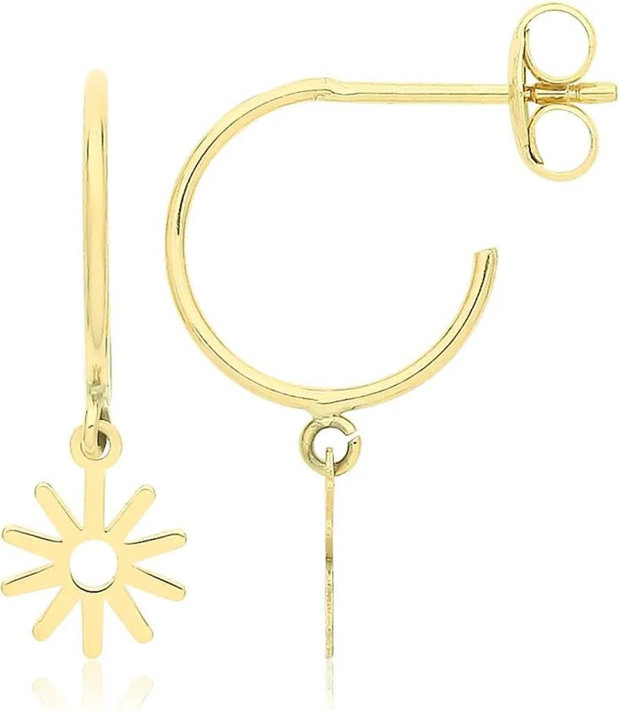 Boucles d'Oreilles Fleur Or 375/1000 - Bijou Hypoallergénique TRS36256