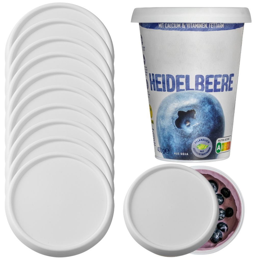 Mehrweg Frische-Deckel für 500g Joghurtbecher (10 Stück), Produktbild 
