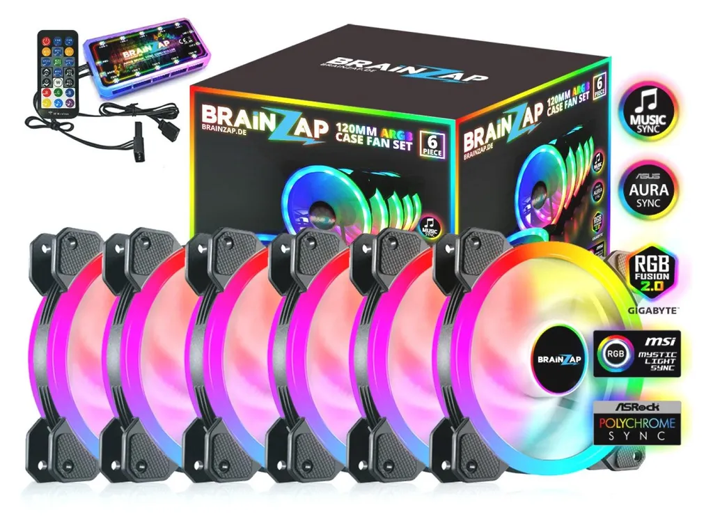 Offerta Kit 6 Ventole PC 120mm BRAINZAP ARGB - Risparmio Garantito