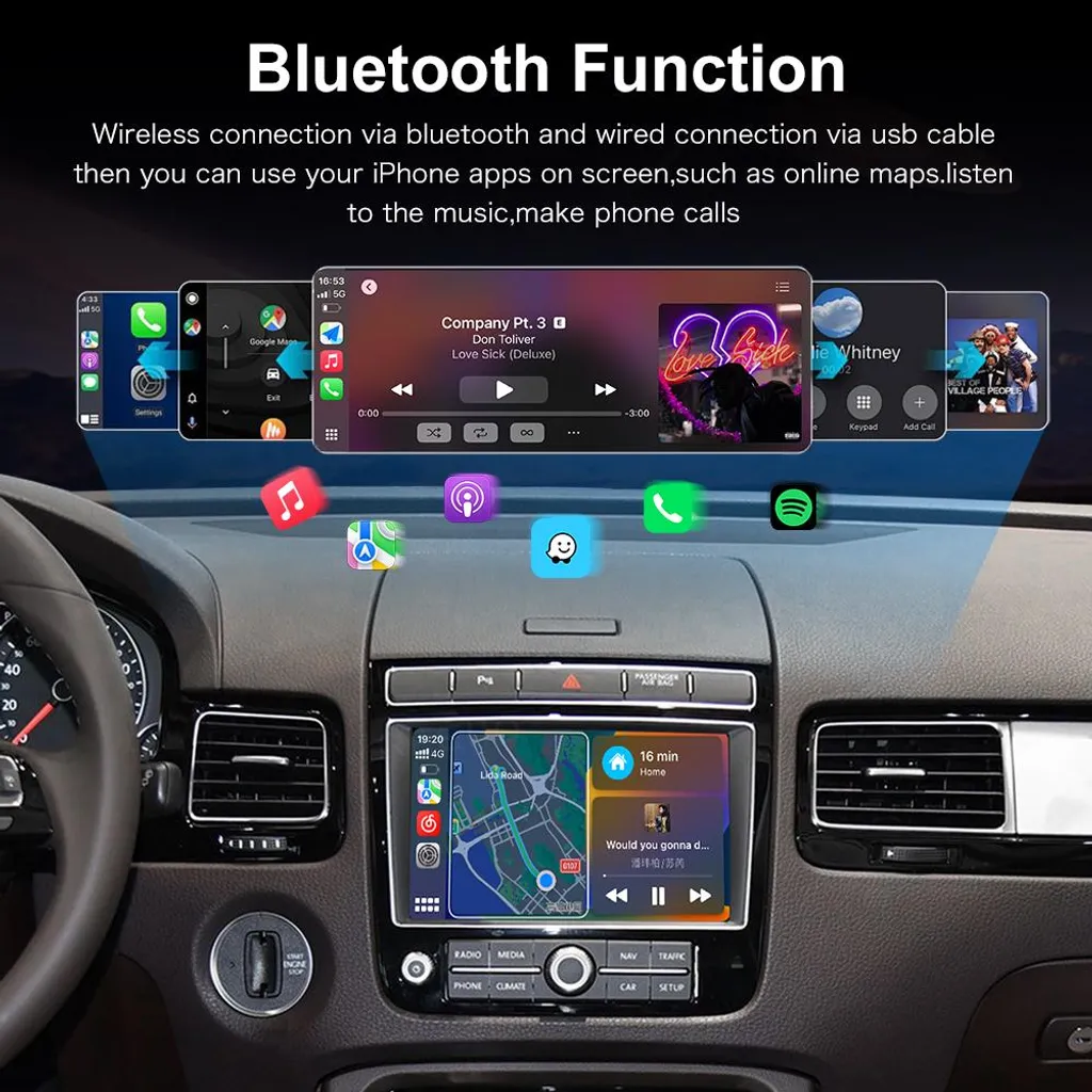 Interface Navigation Waze et Spotify sur RNS850 via CarPlay Sans Fil - 3