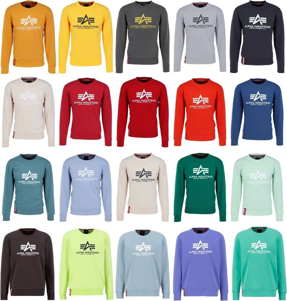 ALPHA INDUSTRIES BASIC SWEATER Herren 178302, Größe:XXL, Farbe:142 dark olive