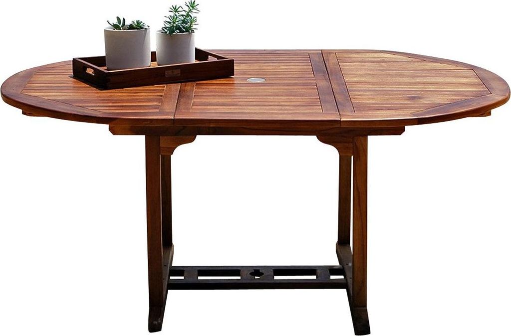 Ovaler Gartentisch geöltes Teakholz 6/8 Personen