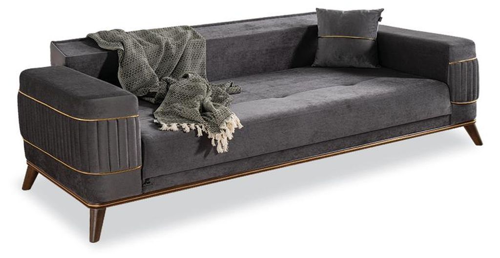 s Graues Sofa-Set Designer 3-Sitzer Moderne Polstersofas