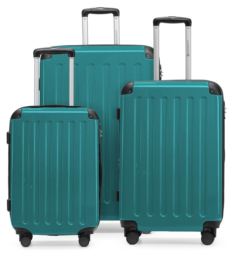 HAUPTSTADTKOFFER - Alex - Koffer-Set 3-teilig, Rollkoffer Trolleys 4 Rollen mit Erweiterung, Handgepäck und Check-In Gepäck für jede Reiseart, T...