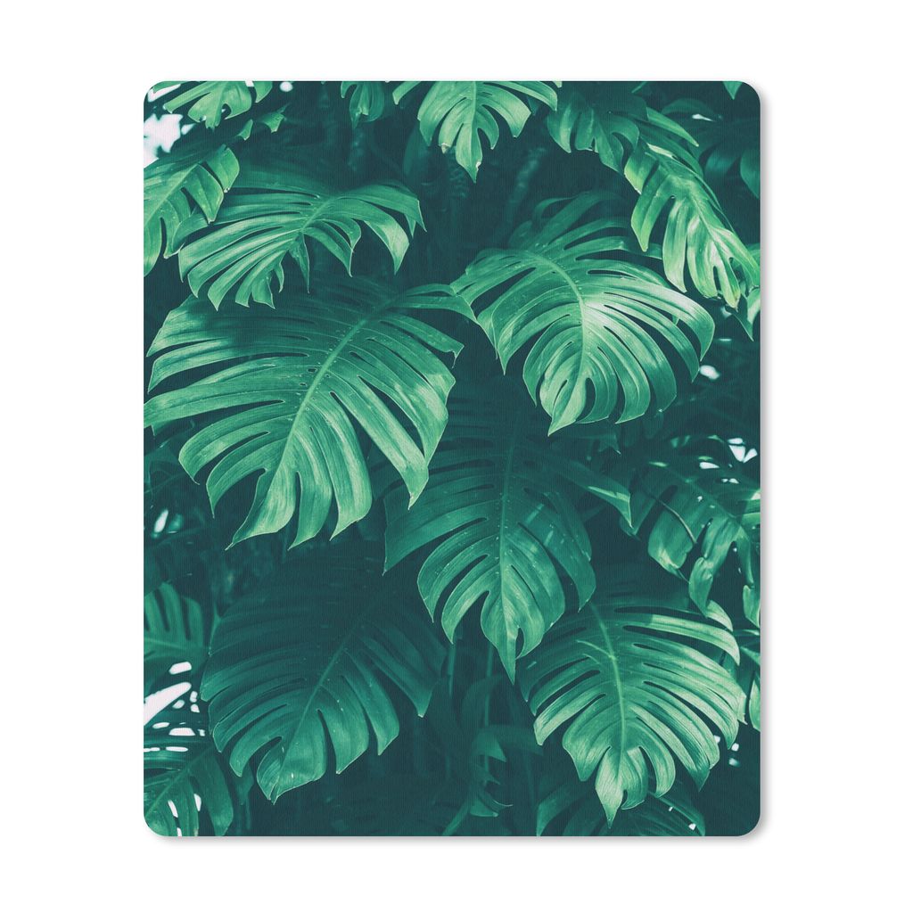 MuchoWow Mauspad Mousepad Monstera - Blätter - Pflanzen - Dschungel - Natur 19x23 cm - Mousepads - Maus Mat - Pad - Mausunterlage - Mauspads - S...