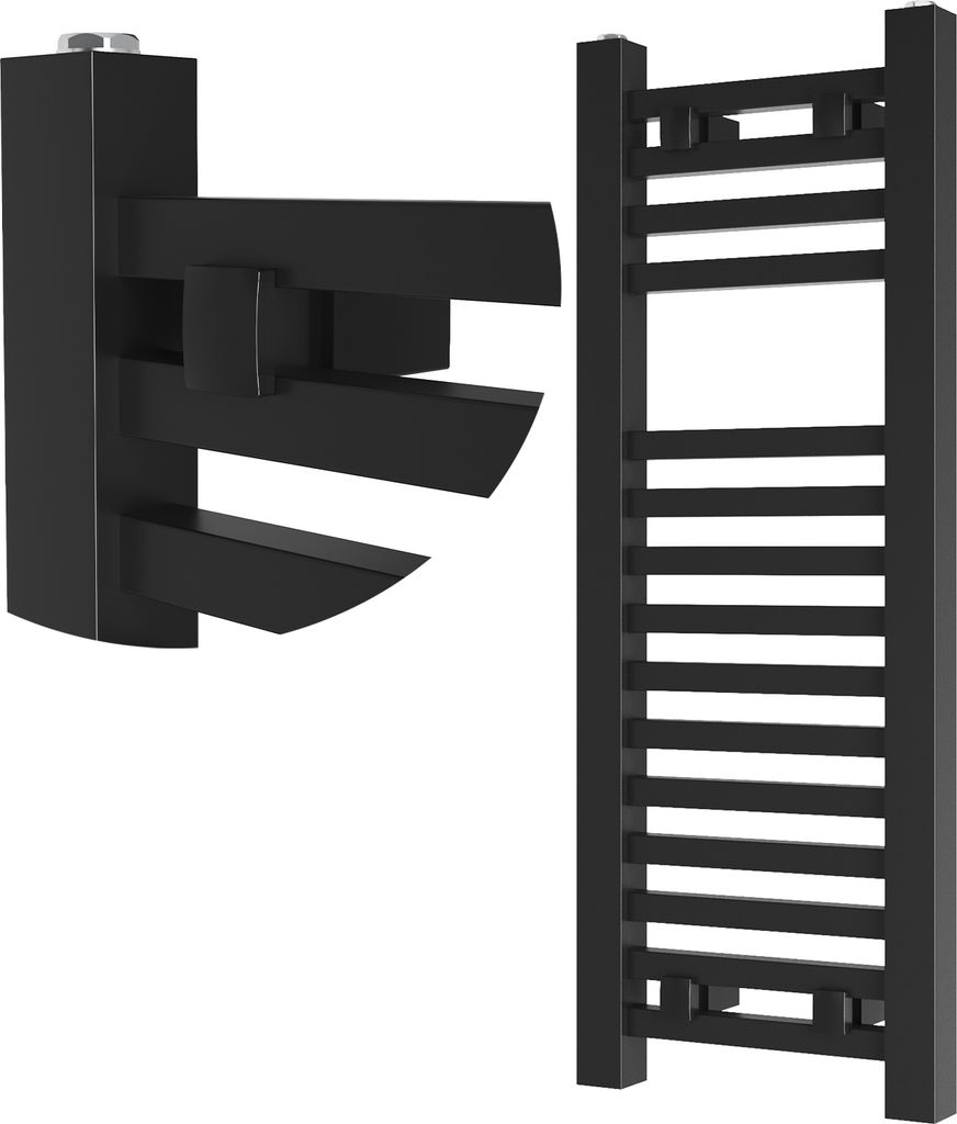 Granitan | Badheizkörper Bergen - 80x45 cm - Schwarz - Modernes Design - Praktisch und Elegant