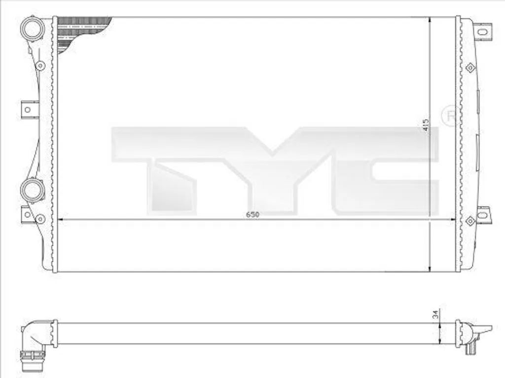 TYC 737-0017-R Radiateur Moteur OE 1K0121253H pour Golf V et Passat 3C