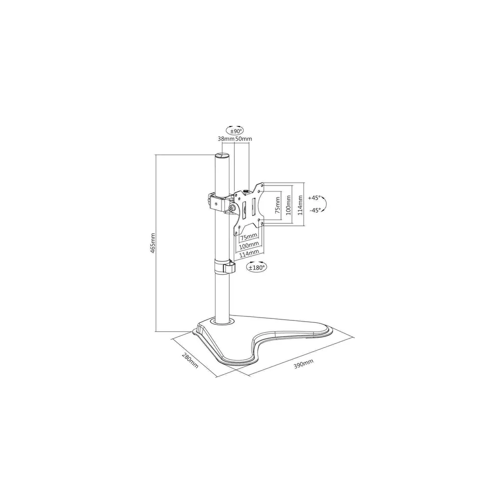 Support de moniteur réglable Reflecta FLEXO DeskStand pour écran PC