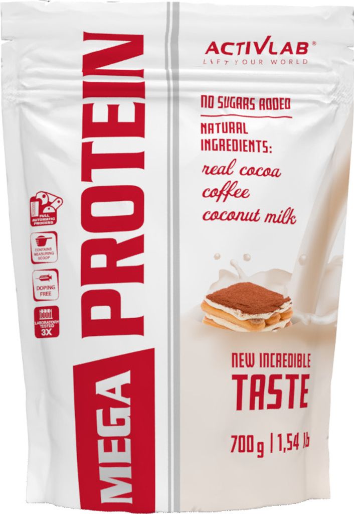 Activlab Mega Protein 700g, Molkenprotein, Kreatin, Taurin - Tiramisu