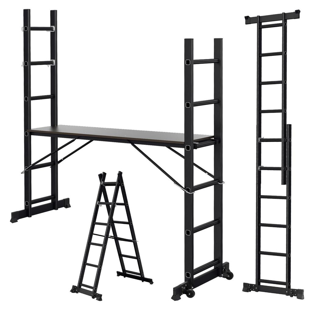 Ikodm Arbeitsgerüst 4-in-1 Mehrzweckleiter Aluminium 2x6 Produktbild 