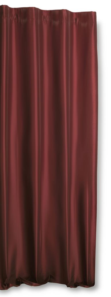 Vorhang bordeaux Kräuselband halbtransparent Wildseiden Optik 140x245 cm