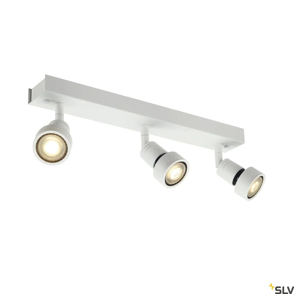 Plafonnier 3 spots pour salon et cuisine PURI 3 blanc mat 3xGU10 SLV