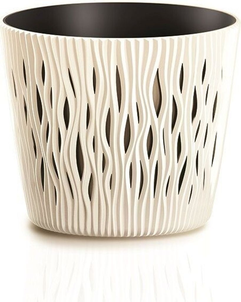 Blumentopf Sandy Rund creme 12,8 cm Produktbild 