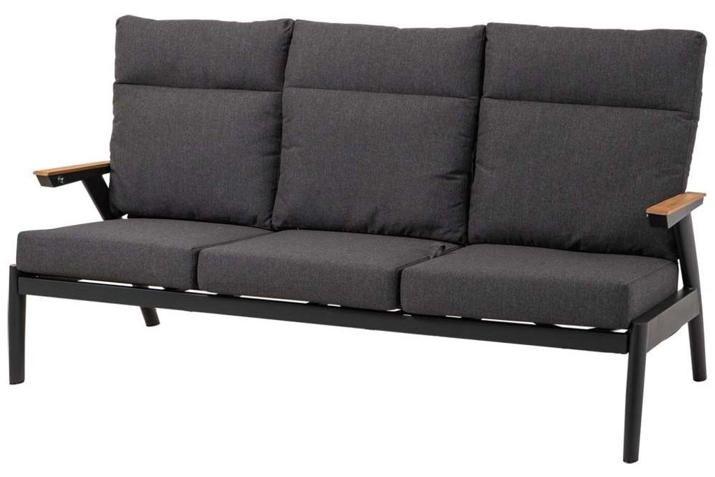 Lesli Living - Zweisitzer-Sofa Florence - Schwarz - 190x84x94cm