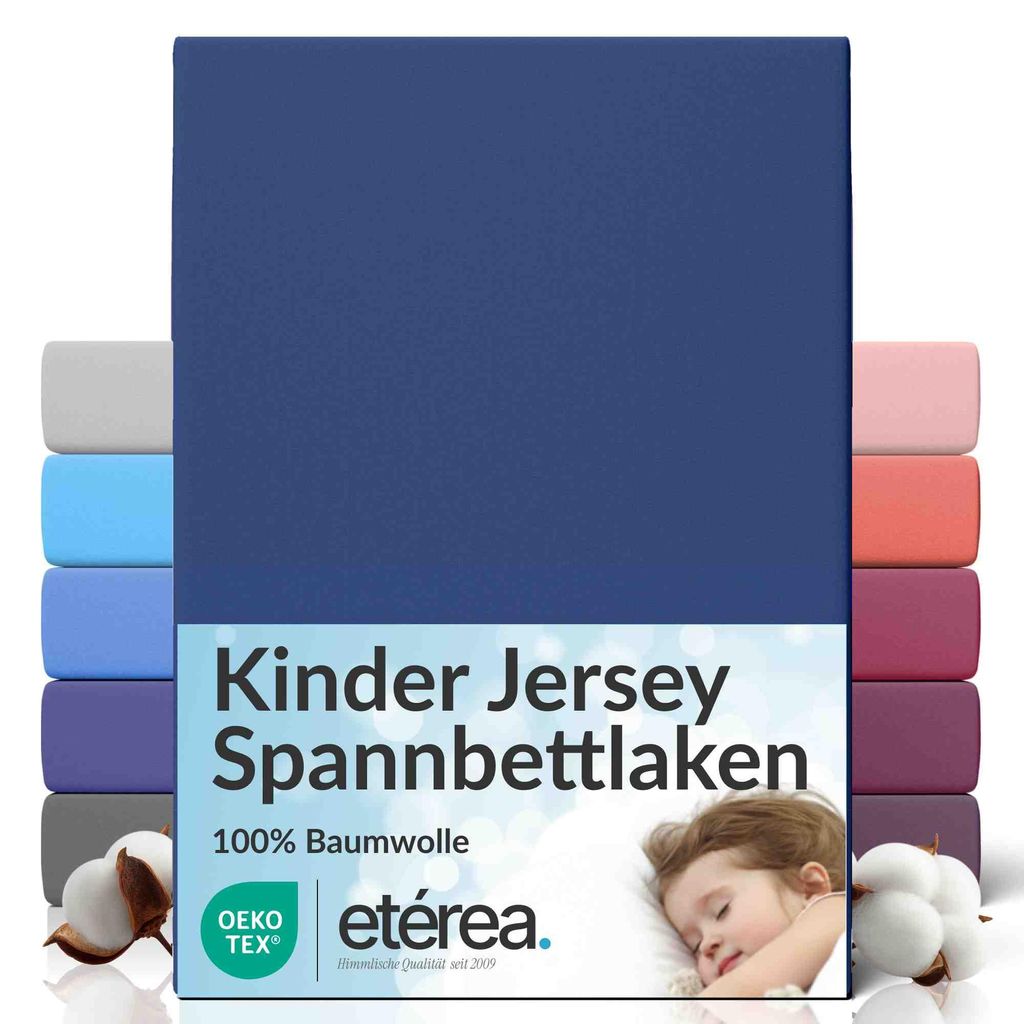 Jersey Spannbettlaken 80x160 - 80x180 cm, 100% Baumwolle Produktbild 