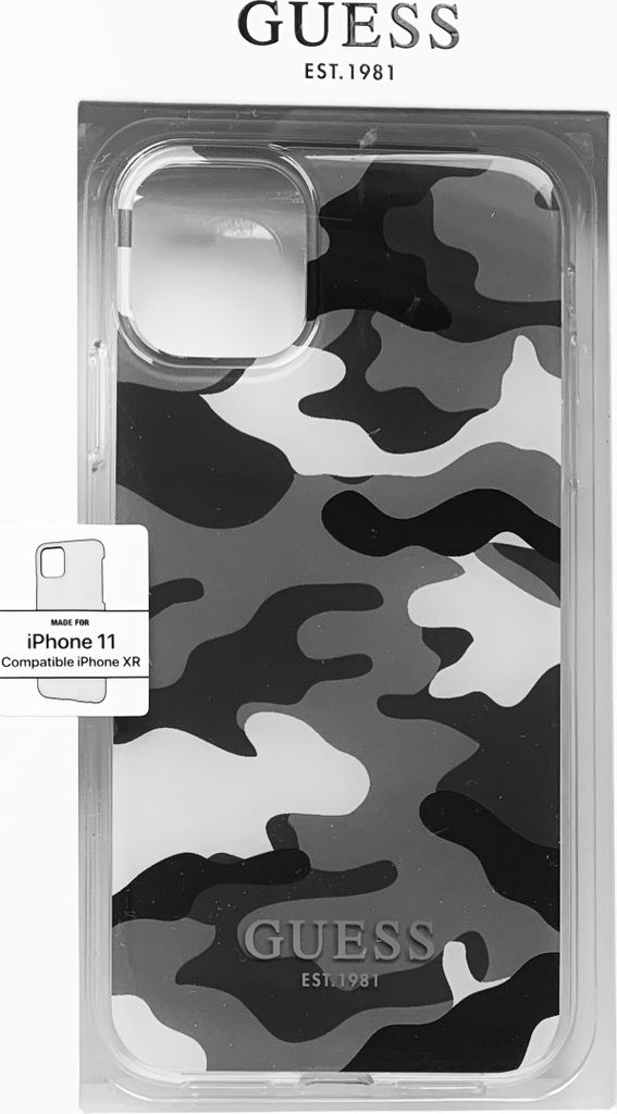 Guess Hardcase Camouflage schwarz grau für iPhone 11 / kompatibel mit iPhone XR