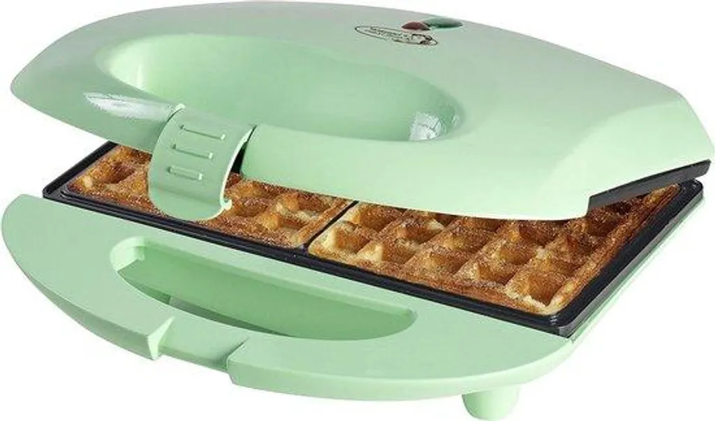 Appareil à gaufres compact vert menthe 700W spécial cuisine familiale