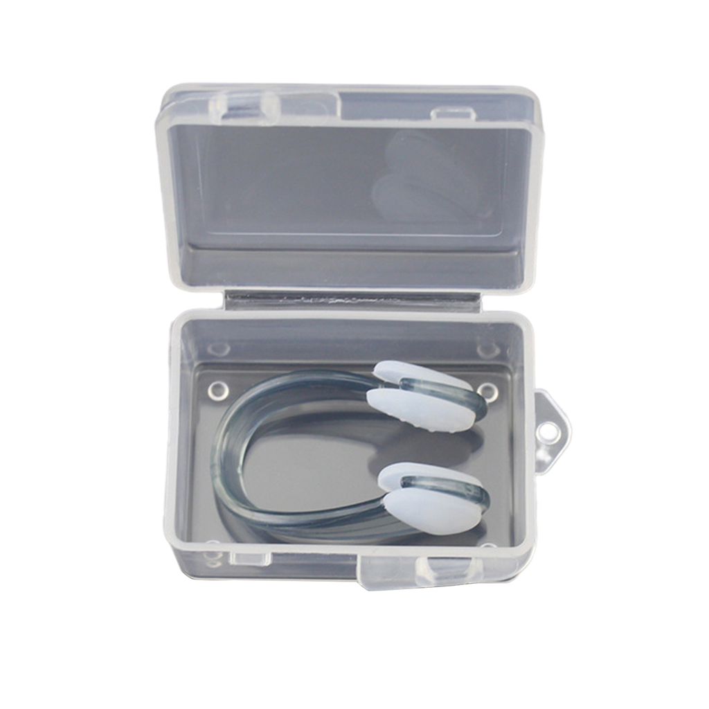 Nasenklammer zum Schwimmen, rutschfest, wasserdicht, mit Aufbewahrungsbox, Anti-Erstickungsschutz, Silikon, für Kinder und Erwachsene