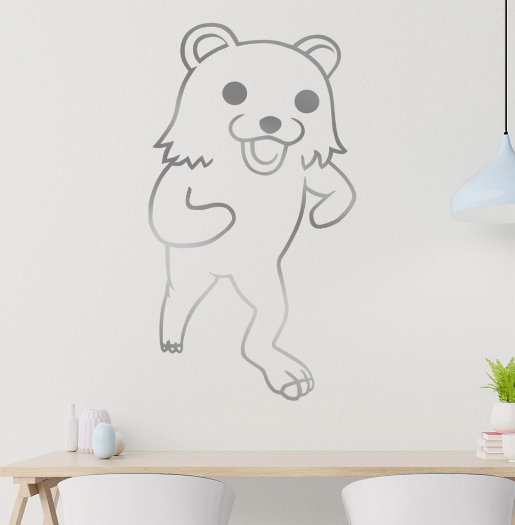 Pedobär rennend Wandtattoo in 6 Größen - Wandaufkleber Wall Sticker - Dekoration, Küche, Wohnzimmer, Schlafzimmer, Badezimmer
