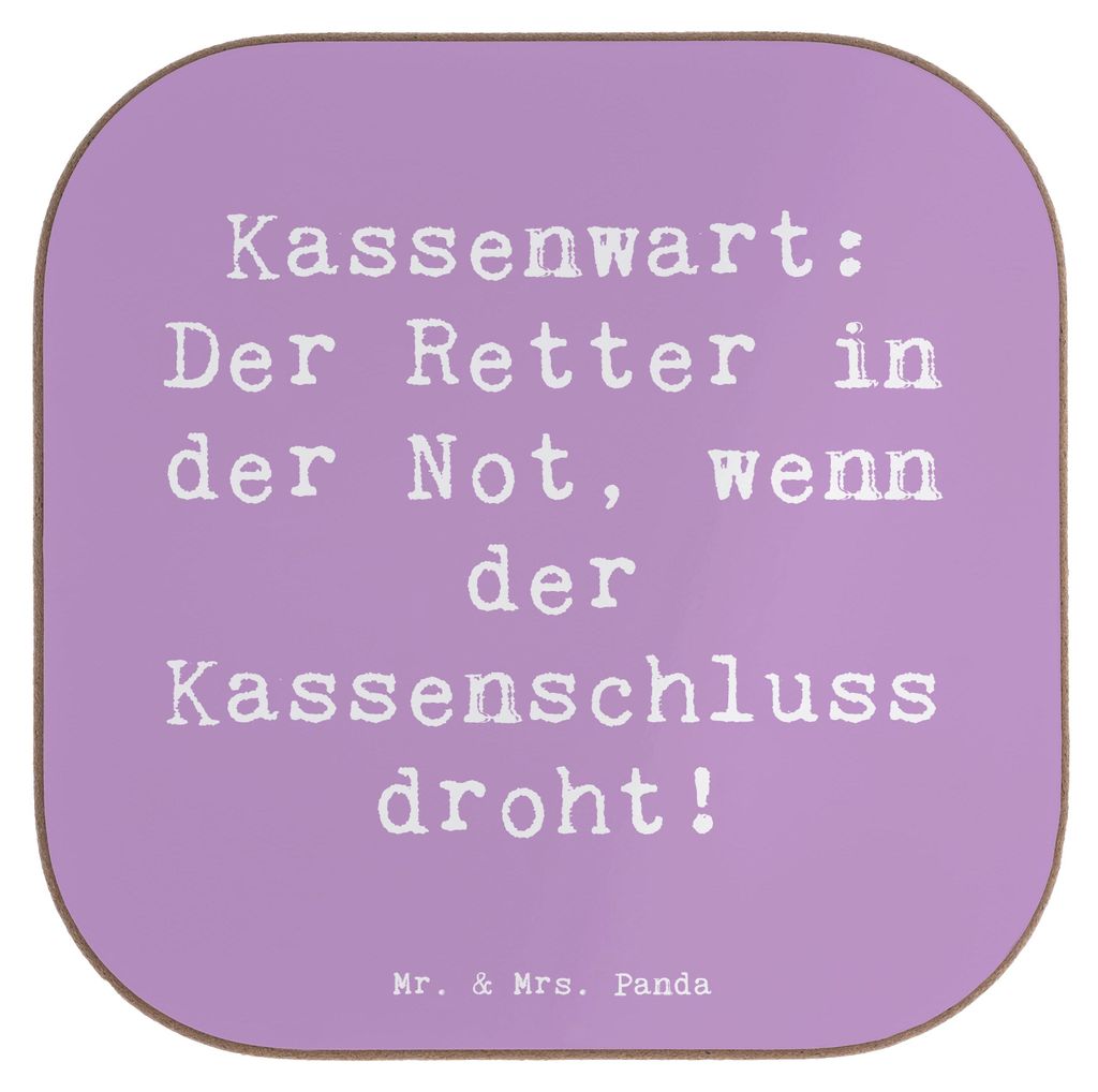 Mr. & Mrs. Panda Tassen Untersetzer Spruch Kassenwart Held - Lavendeltraum - Geschenk, Tischuntersetzer, Tasse, für Gläser, kreative Geschenke, H...