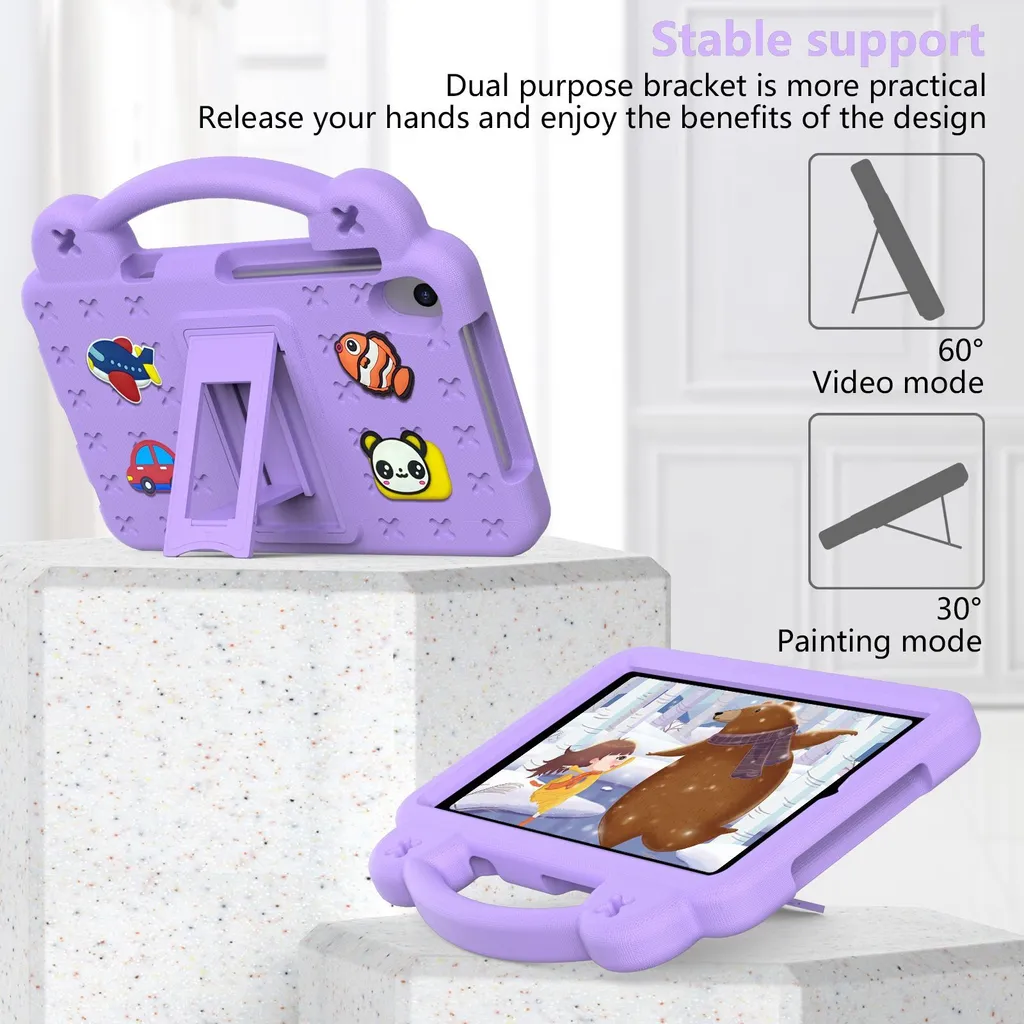 Simpatica Custodia Viola per Bambini Huawei MediaPad M5 Lite 8.0 - 3