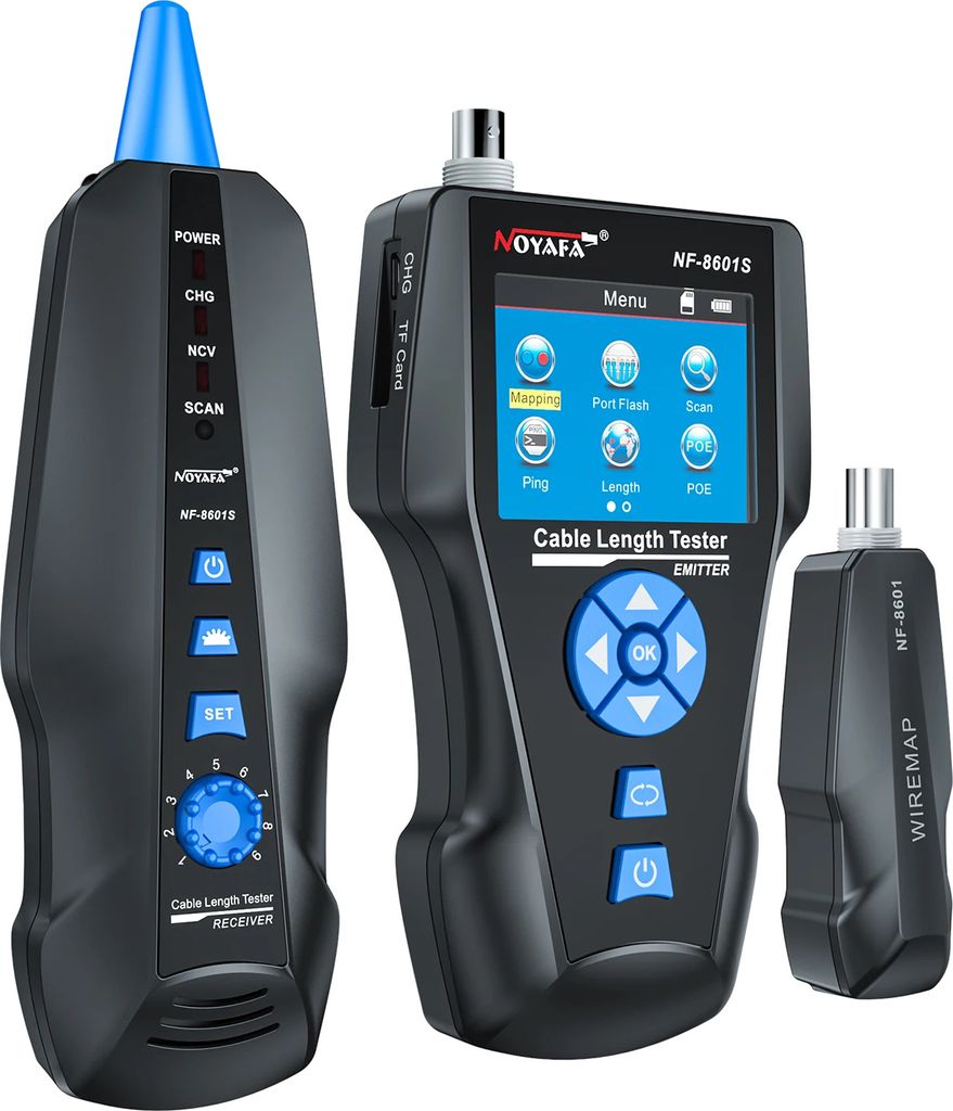 Netzwerkkabeltester, misst die Länge von Cat5e, Cat6, Cat7, NF-8601S