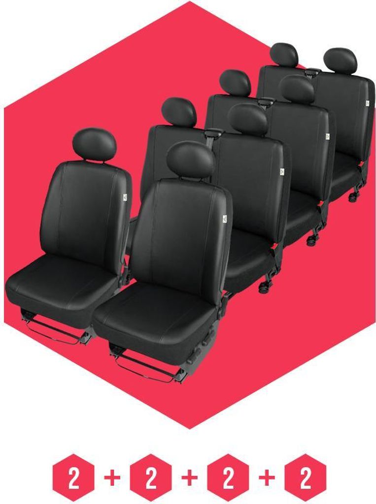 Sitzbezüge für VW T6 (15-) 8 Sitze SET Autositzbezüge Schonbezüge