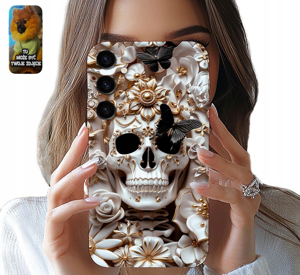 Fall Samsung Galaxy S24 Fe Elegante Damen Design Schädel Schmetterling