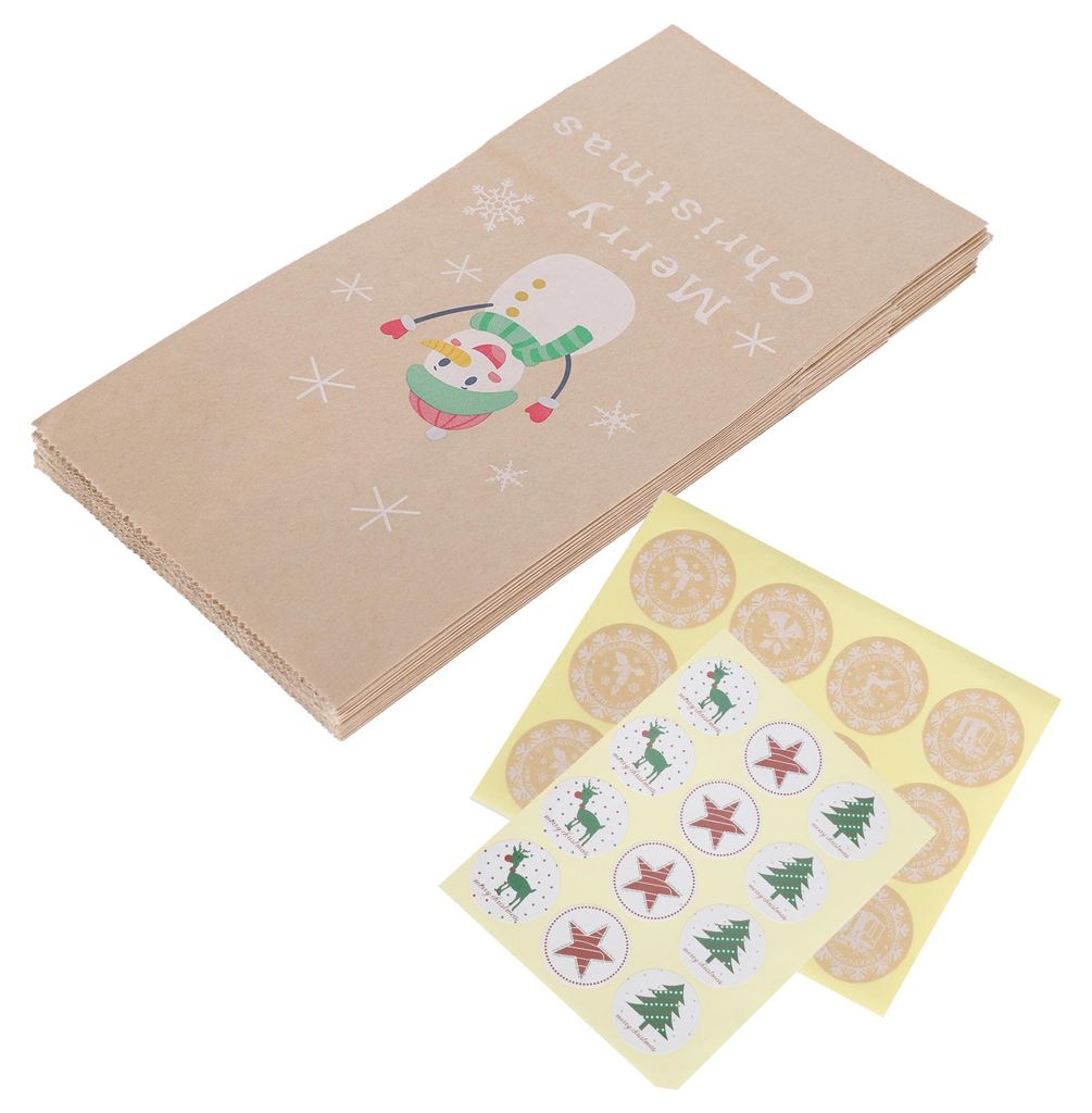 12 Stück Kraftpapiertüten, wiederverwendbar, ideal zum Einpacken von Geschenken, Keksen und Bastelbedarf