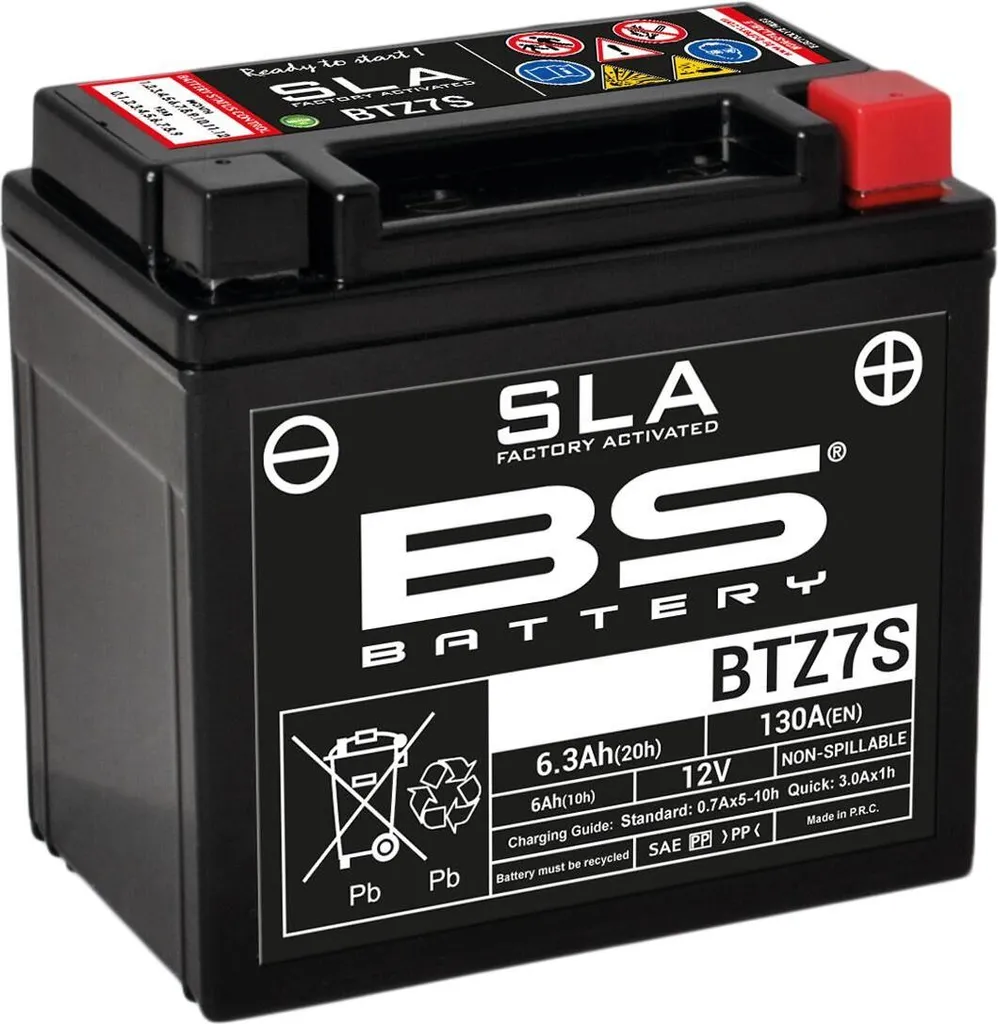 Batterie moto sans fuite BTZ7S BS Battery pour remplacer la panne