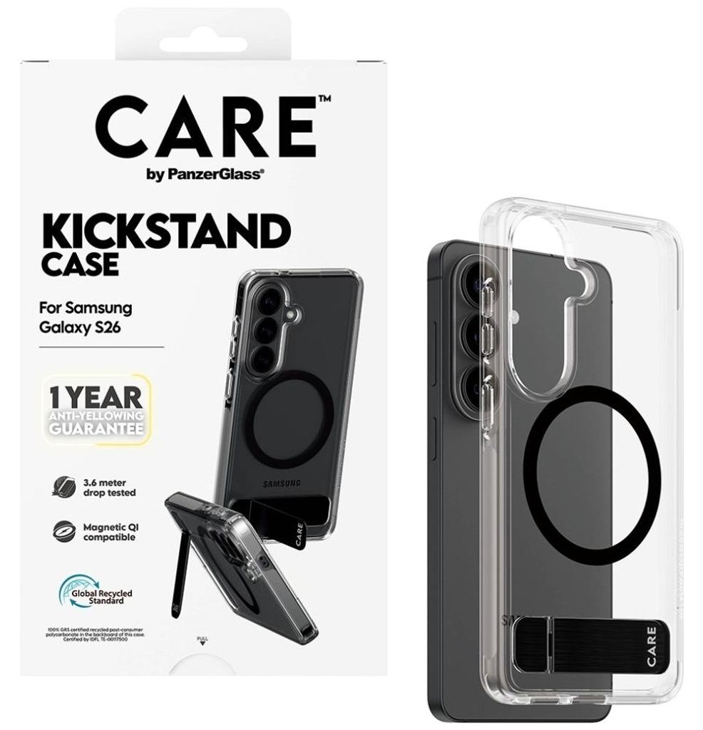 PanzerGlass CARE™ by ® Kickstand Case Transparent m. Qi Produktbild 