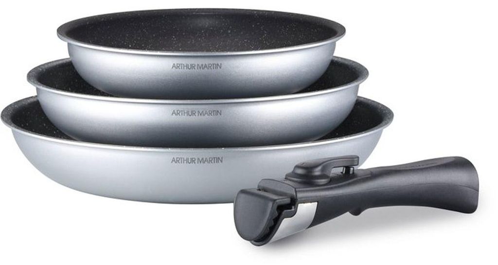 Ensemble de 3 poêles à frire - Compatible tous feux, y Image du produit 