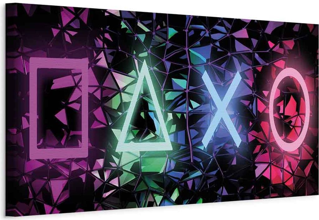 Vlies Leinwandbild - Fun Symbols (1 Part) Narrow 120x40 cm Streetart i-A-0203-b-a