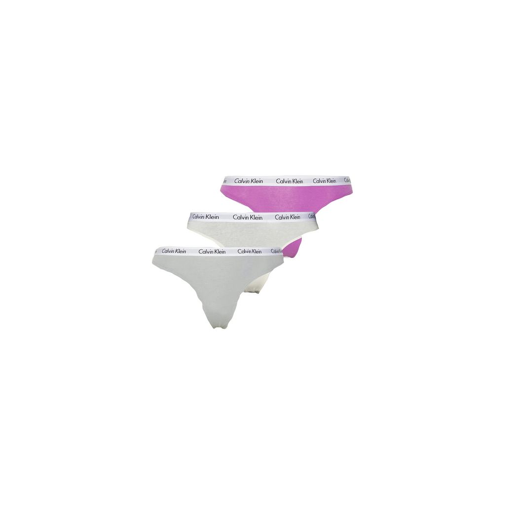 Packung mit 3 Tanga Slip Frauen Dame Tripack CK CALVIN KLEIN Artikel QD3587E THONG 3PK, L, Cotone 90%,Elasthan 10%