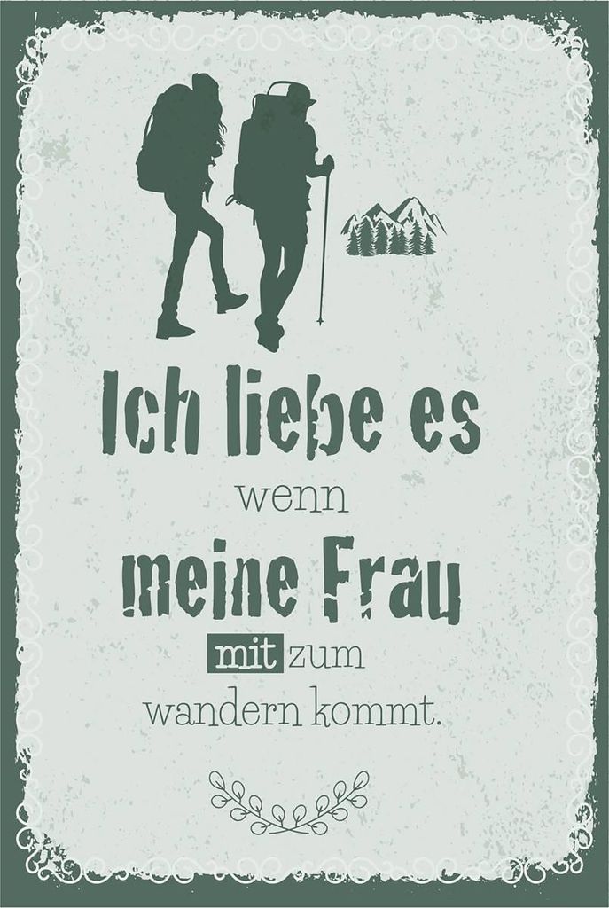 vianmo Holzschild 18x12 cm Ich liebe meine Frau mit wandert