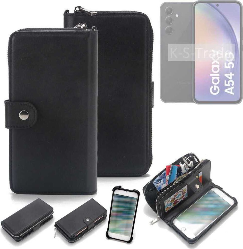 K-S-Trade 2in1 Handyhülle Schutzhülle kompatibel mit Samsung Galaxy M54 5G & Portemonnee Cover Handy Hülle Case Etui Geldbörse Wallet Bookstyle