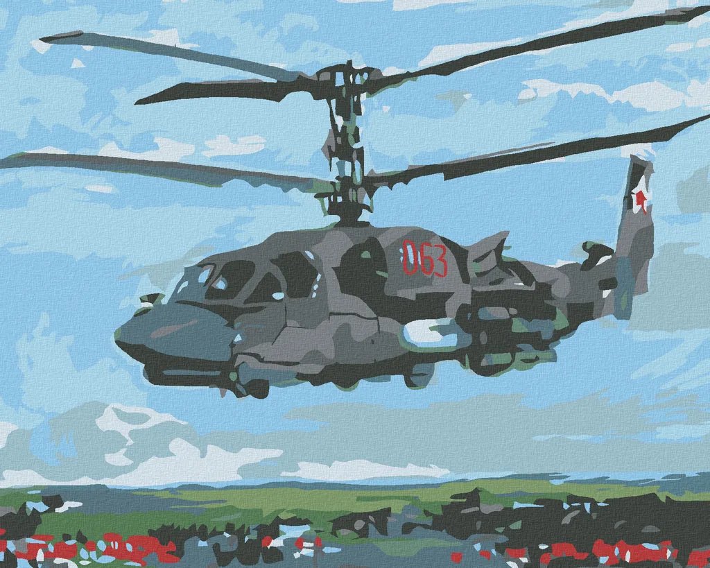 Kit Zuty Pittura Diamanti Elicottero Militare 40x50 cm per Tutti