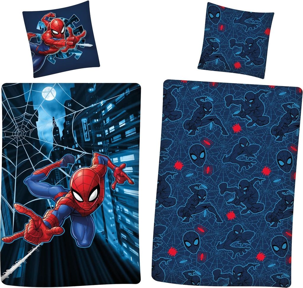 Flanelowa pościel Spiderman, 80 x 80 cm + 135 x 200 cm Zdjęcie produktu 