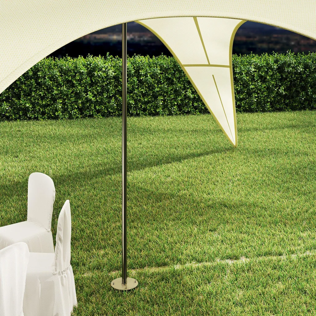Tente de Réception Étoile 10x10m en Polyester 210D Imperméable Beige - 9