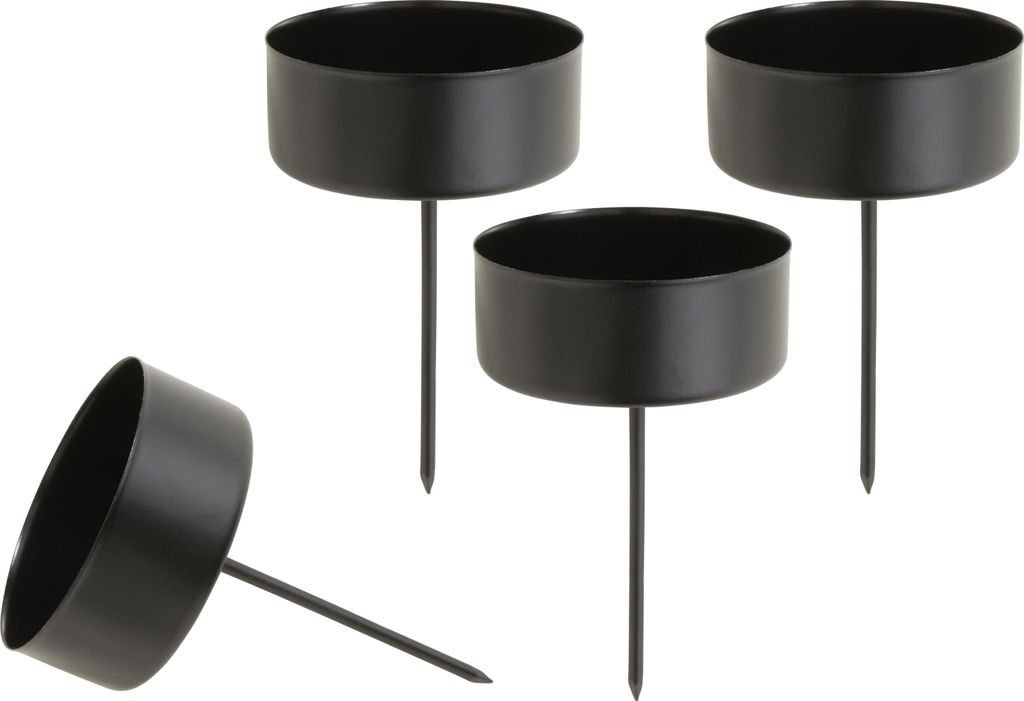 Eleganter Metall Teelichthalter 4er Set 4.2 cm Durchmesser Produktbild 