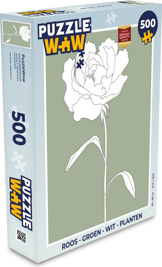 MuchoWow Puzzle 500 Teile Rose - Blumen - Grün - Weiß - Pflanzen - Denken - Spiel - Toy